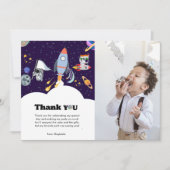 ロケット銀河系少年の誕生日サンキューカード 案内状 (正面)