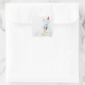 ロケット離陸のイラストレーション スクエアシール (バッグ)