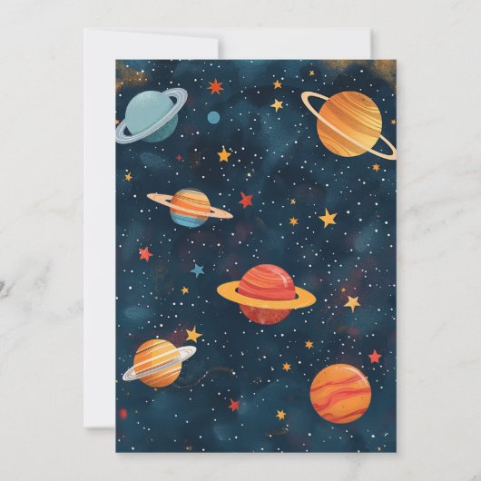 ロケット1stトリップザのまわりにサン誕生日招待状 招待状 (裏面)