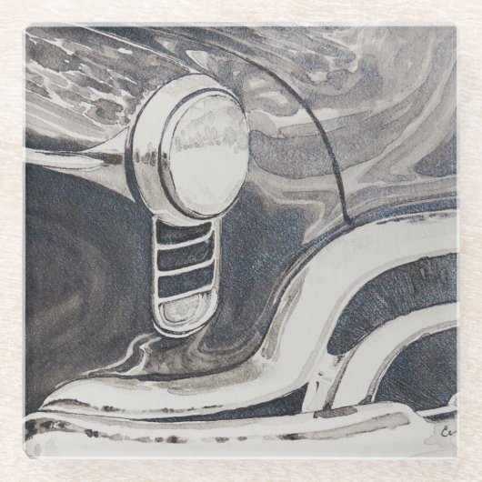 ロケット88オルズモバイルコースター ガラスコースター (正面)