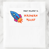 ロケット「これは…」 矩形シール 長方形シール (バッグ)