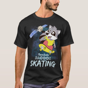 ロケット・アライグマ・スケート かわいい宇宙ゲーマーTシャツ Tシャツ