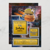 ロケット·キャット配送おもしろい招待状 招待状 (正面/裏面)