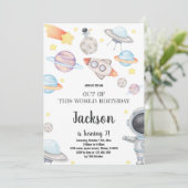 ロケット&プラネット銀河系テーマ 子供へ 招待状 (スタンド正面)