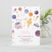 ロケット&プラネット銀河系テーマ 子供へ 招待状 (スタンド正面)