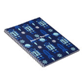 ロケット、ロボット、惑星 スペース ネイビー ノートブック (右側)