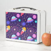 ロケット、宇宙船、宇宙、星と惑星 メタルランチボックス (インサイチュ)
