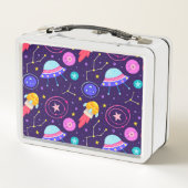 ロケット、宇宙船、宇宙、星と惑星 メタルランチボックス (裏面)