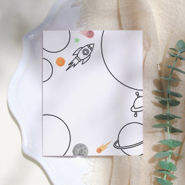 ロケット&宇宙誕生日カラーリングページ