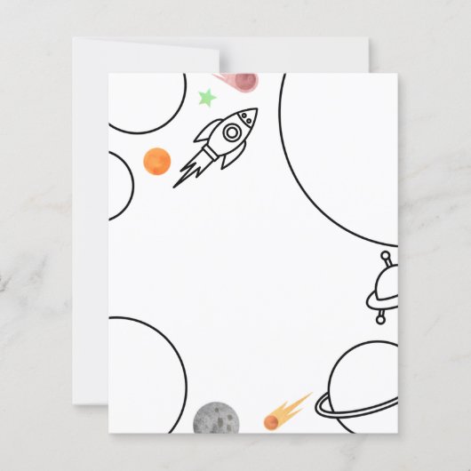 ロケット&宇宙誕生日カラーリングページ (正面)