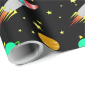 ロケット、小惑星、宇宙の惑星 ラッピングペーパー (ロールコーナー)