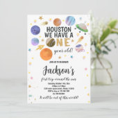 ロケット、惑星&星銀河系テーマ 招待状 (スタンド正面)