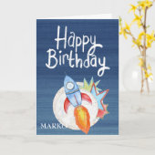 ロケット、甘い子供の誕生日 カード (黄色い花)