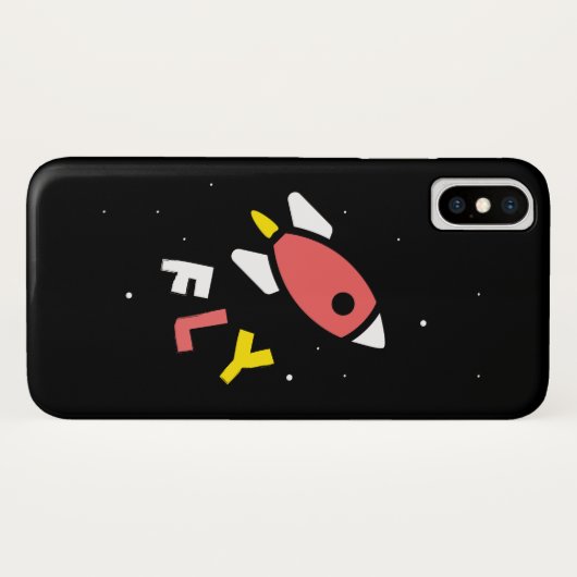ロケット – 赤と黄色の抽象芸術ポップ・アートのアート。フライ! Case-Mate iPhoneケース (裏面(横))