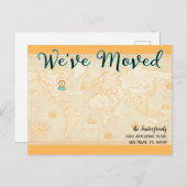 ロケーション ピン付きのヴィンテージ マップをお届けします ポストカード (正面/裏面)