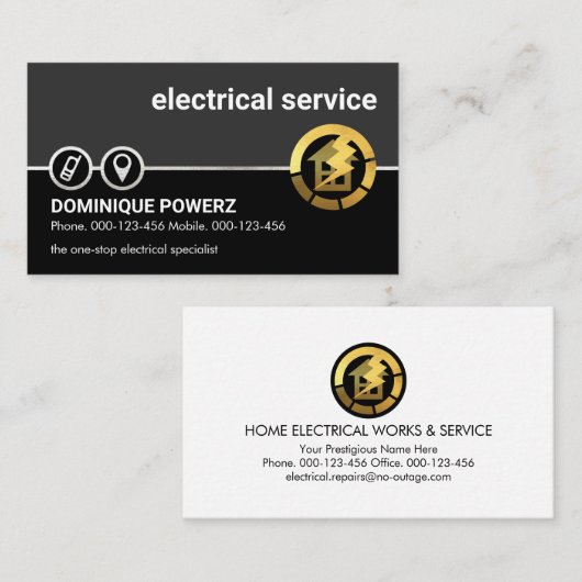 ロケーショ連絡ンアイコン金ゴールドパワーハウス 名刺 (正面/裏面)