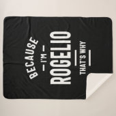 ロゲリオパーソナライズされた名誕生日 シェルパブランケット (正面(横))