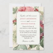 ロコインスピソヴィンテージ植物性フローラ結婚ズ 招待状 (正面)