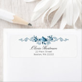 ロコエレガントコフランスのブルー&ホワイトフローラ ラベル (インサイチュ)