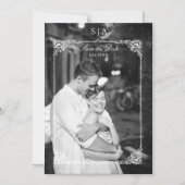 ロコエレガントフランスのコ写真の日付を保存 マグネット招待状 (正面)