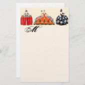 ロココのラデi̇スファッション衣装デザイナーモノグラム 便箋 (正面/裏面)