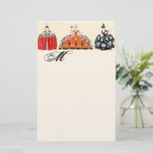 ロココのラデi̇スファッション衣装デザイナーモノグラム 便箋 (スタンド正面)