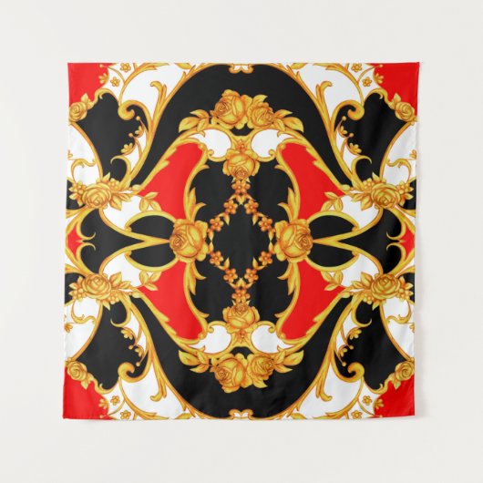 ロココの複雑なフローラ素子パネル タペストリー (正面)