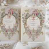 ロココインスパイアハイビスカスパステルボタニカル結婚ズ 招待状