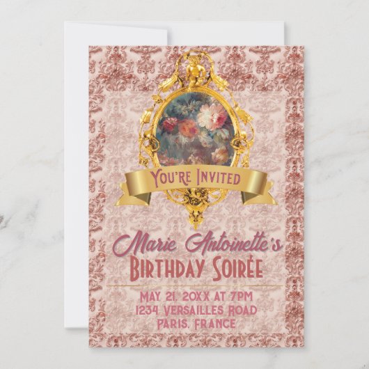 ロココエステティックバースデーパーティーソフトルネッサンス 招待状 (正面)