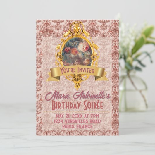 ロココエステティックバースデーパーティーソフトルネッサンス 招待状 (スタンド正面)