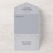 ロココエレガントエラシルバーウェディング招待 オールインワン招待状 (外側)