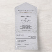 ロココエレガントエラシルバーウェディング招待 オールインワン招待状 (内側)