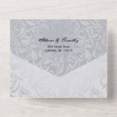 ロココエレガントエラシルバーウェディング招待 オールインワン招待状 (裏面)