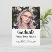 ロココエレガントピンク大学院写真卒業 案内状 (スタンド正面)