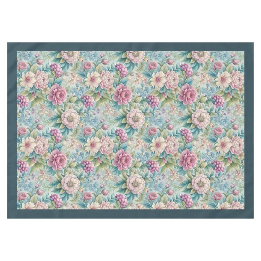 ロココエレガントフローラ華美植物模様 テーブルクロス (正面(横))