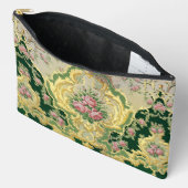 ロココタイムタイムペリズピンクローズ金ゴールドフレーミ結婚ーズ アクセサリーポーチ (見開き)