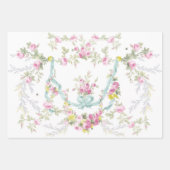 ロココバラとジンガムのギフトシートセット3 ラッピングペーパーシート (正面)