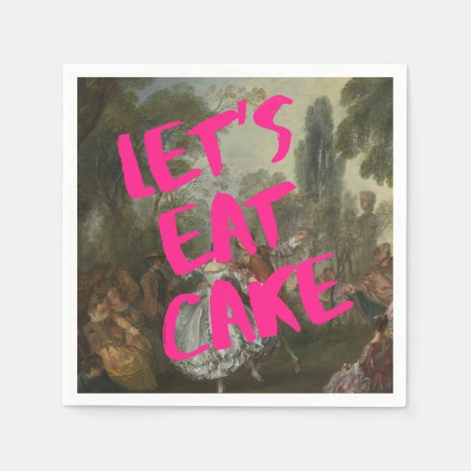 ロココバースデーパーティーマリー・アンティネットピはっきりしたンク スタンダードカクテルナプキン (正面)