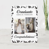 ロココパターンおめでとう卒業生2枚 カード (正面)