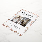 ロココパターン卒業生2フォトコラージュ卒業 箔招待状 (回転した状態)