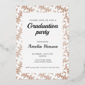 ロココパターン卒業生2フォトコラージュ卒業 箔招待状 (裏面)