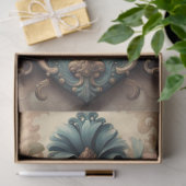 ロココビクトリアン鍵デコページ紙 – ピンクローズ 薄葉紙 (ギフト)