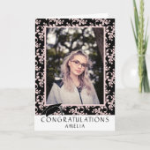 ロココピンクおめでとう卒業写真 カード (正面)