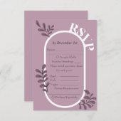 ロココピンクシンプルの結婚式RSVPカード エンクロージャーカード (正面/裏面)