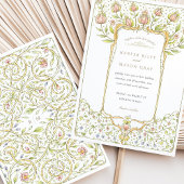 ロココピンクブドフローラ結婚新しい 招待状