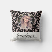 ロココピンクブラック大学院写真卒業 クッション (正面)