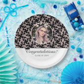 ロココピンクブラック大学院写真卒業 ペーパープレート (パーティー)