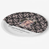 ロココピンクブラック大学院写真卒業 ペーパープレート (アングル)