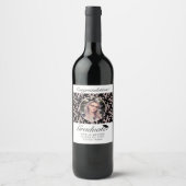 ロココピンクブラック大学院写真卒業 ワインラベル (正面)