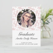 ロココピンク大学院写真卒業招待状 招待状 (スタンド正面)